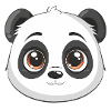 Panda head, kawaii animal