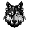 Husky Dog Animal Head