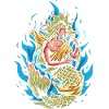 Mermaid playing harp