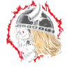 Guerrier crâne viking avec casque
