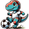 T-Rex Dinosaur Soccer Player
