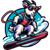 Goat Snowboard Winter Adventure