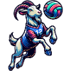 Funny Goat Volleyball Player