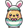Niedlicher Chibi-Osterhase im Ei