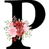 Roter Blumenbuchstabe P