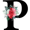 Roter Blumenbuchstabe P