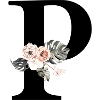 Tropischer Blumenbuchstabe P
