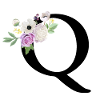 Purple Floral Letter Q