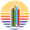 Drawer Retro Sunset Drawing