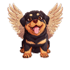 Rottweiler Angel Cute Cartoon