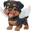 Cute Rottweiler Angel Cartoon