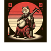 Sunset Musician Papyrus Scroll Japanese