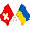 Flag of Switzerland and flag Ukraine