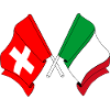 Flag of Switzerland and flag Italy