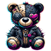 Punk Emo Plush Teddy Bear
