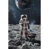 Astronaut grilling on the moon