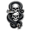 serpent squelette et tatouage