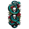 serpent squelette et tatouage