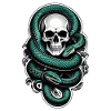 serpent squelette et tatouage