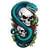 Snake Skeleton and Tattoo