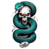 serpent squelette et tatouage