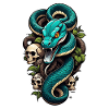 serpent squelette et tatouage