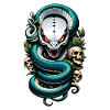 serpent squelette et tatouage