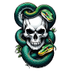 serpent squelette et tatouage