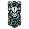 serpent squelette et tatouage