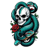 serpent squelette et tatouage