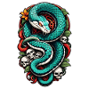 Snake Skeleton and Tattoo