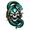 serpent squelette et tatouage
