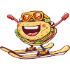 Taco Ski Downhill Skier Action