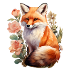 Fox among flowers