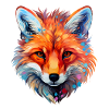 Fox head coloured