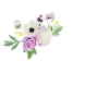 Lila Blumenbuchstabe Q