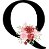 Red Floral Letter Q