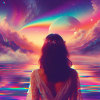 Cosmic Rainbow Dawn Portrait