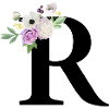 Lila Blumenbuchstabe R