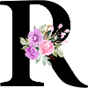 Purple Floral Letter R