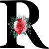 Roter Blumenbuchstabe R