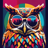 Cool Owl with Sunglasses Popart