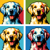 Pop Golden Retriever hundeportræt - kæledyrsportræt