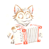 Cat Playing Accordion Musician Accordionist Accord