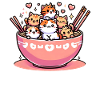 Kitten Noodle Lover Japanese Cute