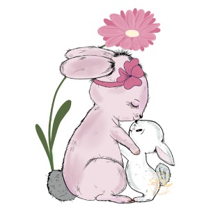 Süßes Hasendesign Mutter mit Kind