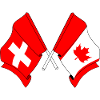 Flag of Switzerland and flag Canada