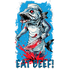 Slaughterhouse fish eat beef
