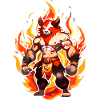 Demon with fiery flair