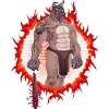 Dog Mutant with Fiery Background